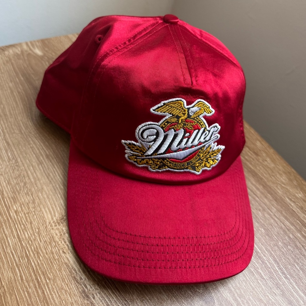 Red Satin Baseball Cap